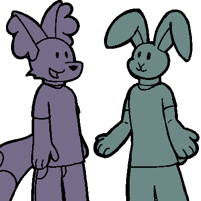 A fennec fox and a rabbit talking to each other.